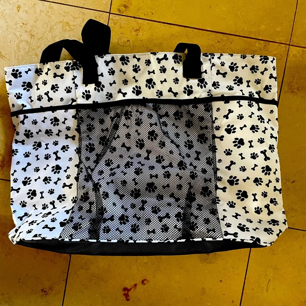 Dogssentials Tote with Food Carrier & Clear Zip Wristlet